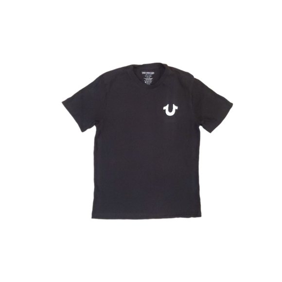 True Religion Men's Black Logo History Short Sleeve‎ T-Shirt Small - Picture 1 of 5
